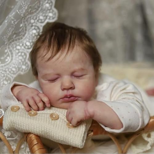 MAIHAO Bambole Reborn Maschio Corpo Morbido Tessuto Bambole Reborn Originali Neonato bambile Toddler Occhi Chiusi bambolotti vita reale Baby Dolls Femmina realistica 50cm - immagine 3