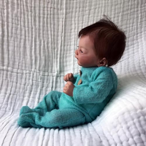 MAIHAO Bambole Reborn Maschio Realistica Bambole Neonata Bambola Originali Baby Doll 18 Pollici Corpo Morbido Tessuto Bambole Reincarnate Bambola Reale Ragazzo ha dei bellissimi occhi blu - immagine 5