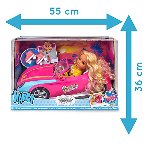 Nancy - Un Giorno in California, Bambola con Macchina Y Pattini per Bambine/i a Partire da 3 Anni, 700015788, Multicolor - immagine 4