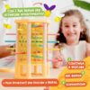 Nene Toys BEEFALL, Gioco Montessori 4-in-1 per Bambini 3-9 Anni - Gioco Educativo in Legno con Alveare, 12 Api, Bastoncini Colorati, Dadi e Carte - Gioco per la Famiglia per lo Sviluppo Cognitivo - immagine 5