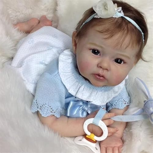 OHIJGN Bambole Reborn da 20 pollici realistica Bambole Bambole Ragazza Reborn Neonati Realistica Fatto a mano Bambole Occhi aperti Corpo in cotone morbido Sembra un vero bambino - immagine 3
