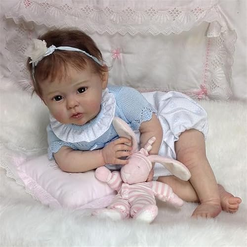 OHIJGN Bambole Reborn da 20 pollici realistica Bambole Bambole Ragazza Reborn Neonati Realistica Fatto a mano Bambole Occhi aperti Corpo in cotone morbido Sembra un vero bambino - immagine 4