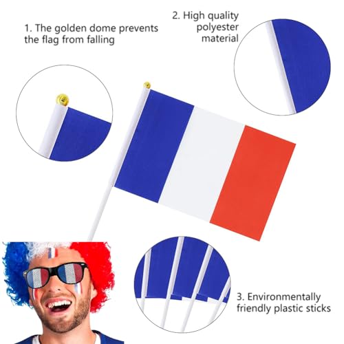 Occhiali Tricolore Francesi,Occhiali Blu Bianco E Rosso,Occhiali Francesi Supporter,Occhiali Blu Di Plastica, Bianchi E Rossi,Accessori Tricolore Francesi Supporter,con 2 Bandiere Francesi,1 Pezzo - immagine 4