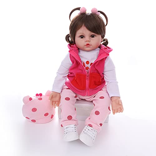 ZIYIUI Bambole Reborn 20 Pollici 50 Cm Realistico Bambole Reborn Femmine Morbido Silicone Vinilico Bambole Reborn Toddle Ragazza Ragazzo Regalo Giocattolo Regalo di Natale (50cm Reborn Baby) - immagine 3