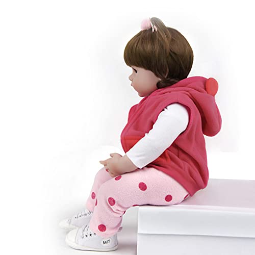 ZIYIUI Bambole Reborn 20 Pollici 50 Cm Realistico Bambole Reborn Femmine Morbido Silicone Vinilico Bambole Reborn Toddle Ragazza Ragazzo Regalo Giocattolo Regalo di Natale (50cm Reborn Baby) - immagine 6