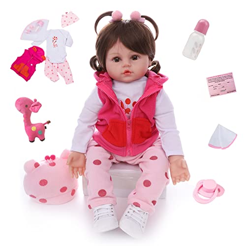 ZIYIUI Bambole Reborn 20 Pollici 50 Cm Realistico Bambole Reborn Femmine Morbido Silicone Vinilico Bambole Reborn Toddle Ragazza Ragazzo Regalo Giocattolo Regalo di Natale (50cm Reborn Baby)