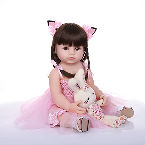 ZIYIUI Realistico Bambola Reborn Bambino 22 Pollici 55 cm Bebe Reborn Ragazza Silicone Corpo Pieno Bambola Reborn Vero Neonato Regalo di Natale Giocattolo Reborn Ragazza - immagine 4