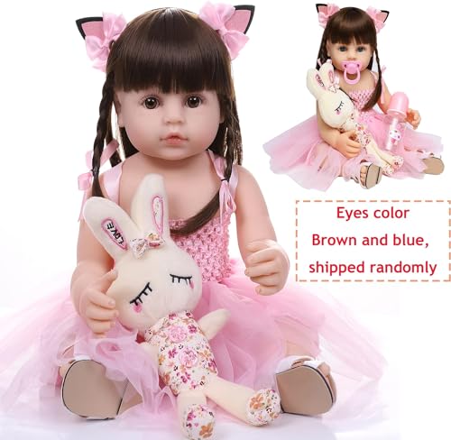 ZIYIUI Realistico Bambola Reborn Bambino 22 Pollici 55 cm Bebe Reborn Ragazza Silicone Corpo Pieno Bambola Reborn Vero Neonato Regalo di Natale Giocattolo Reborn Ragazza - immagine 5