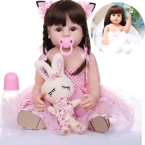 ZIYIUI Realistico Bambola Reborn Bambino 22 Pollici 55 cm Bebe Reborn Ragazza Silicone Corpo Pieno Bambola Reborn Vero Neonato Regalo di Natale Giocattolo Reborn Ragazza - immagine 6