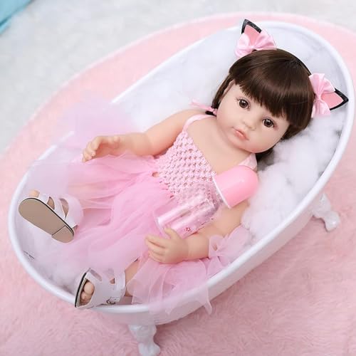 ZIYIUI Realistico Bambola Reborn Bambino 22 Pollici 55 cm Bebe Reborn Ragazza Silicone Corpo Pieno Bambola Reborn Vero Neonato Regalo di Natale Giocattolo Reborn Ragazza - immagine 7