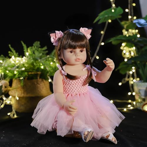 ZIYIUI Realistico Bambola Reborn Bambino 22 Pollici 55 cm Bebe Reborn Ragazza Silicone Corpo Pieno Bambola Reborn Vero Neonato Regalo di Natale Giocattolo Reborn Ragazza - immagine 8