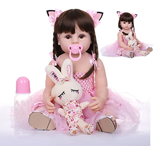 ZIYIUI Realistico Bambola Reborn Bambino 22 Pollici 55 cm Bebe Reborn Ragazza Silicone Corpo Pieno Bambola Reborn Vero Neonato Regalo di Natale Giocattolo Reborn Ragazza