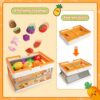 kramow Cibo Giocattolo per Bambini, Frutta da Tagliare Giocattolo, Frutta e Verdura Giocattolo, Cestino a Mano Pieghevole, Cucina Giocattolo Giochi Regalo per Ragazzo Ragazza dai 3+ Anni - immagine 5