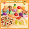 kramow Cibo Giocattolo per Bambini, Frutta da Tagliare Giocattolo, Frutta e Verdura Giocattolo, Cestino a Mano Pieghevole, Cucina Giocattolo Giochi Regalo per Ragazzo Ragazza dai 3+ Anni - immagine 7