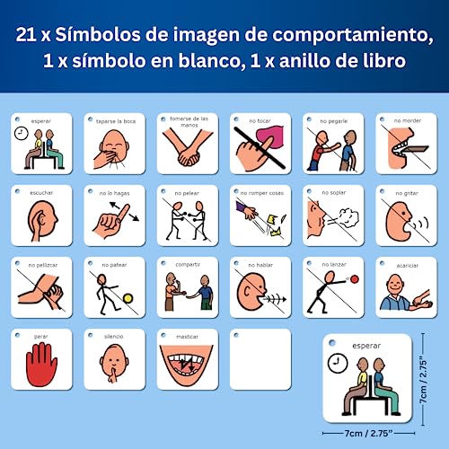 Autism Supplies and Developments- Portachiavi in plastica con comportamento visivo (Spagnolo), Colore Spanish, BKR_ES - immagine 6