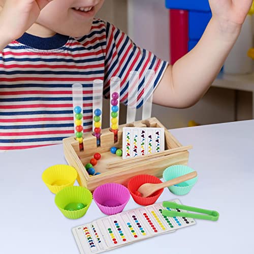 Baoblaze Montessori palline in tazze, palline arcobaleno in tazze, colori assortiti e conteggio giocattoli, perline provetta giocattolo, clip perline puzzle giochi da tavolo per bambini in età - immagine 4