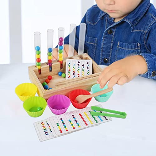 Baoblaze Montessori palline in tazze, palline arcobaleno in tazze, colori assortiti e conteggio giocattoli, perline provetta giocattolo, clip perline puzzle giochi da tavolo per bambini in età - immagine 5