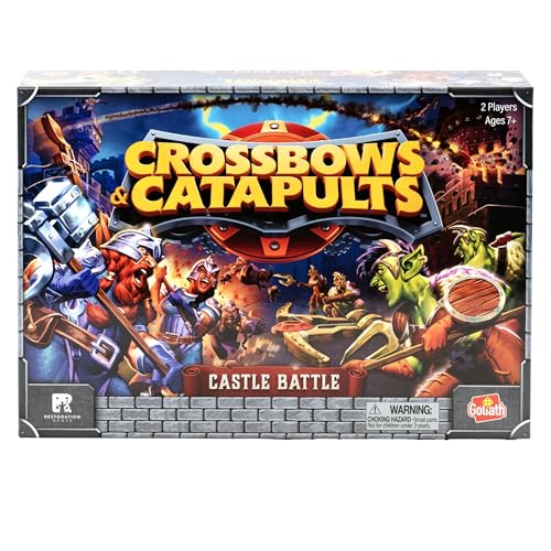 CROSSBOWS & CATAPULTS - Gioco da tavolo di strategia per bambini dai 7 anni - Battaglia tra catapulte e castelli - Costruzioni leggendarie ed edifici epici - 2 giocatori - 20-30 minuti