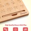 Coogam Lettere in Legno Tracing Board Double-Sided, Alfabeto 123 Numeri Cognizione Montessori Apprendimento precoce STEM Giocattolo prescolare Regalo per Bambini di 3 4 5 Anni - immagine 7