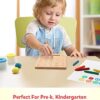 Coogam Lettere in Legno Tracing Board Double-Sided, Alfabeto 123 Numeri Cognizione Montessori Apprendimento precoce STEM Giocattolo prescolare Regalo per Bambini di 3 4 5 Anni - immagine 9
