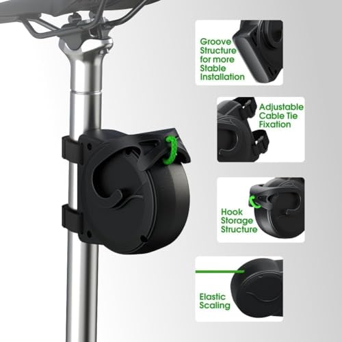Corda di Traino per Bicicletta, Corda di traino retrattile per bicicletta per bambini con gancio più forte, facile da installare, sistema di traino portatile per ciclismo all'aperto - immagine 6
