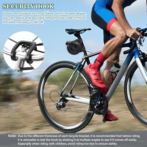 Corda di Traino per Bicicletta, Corda di traino retrattile per bicicletta per bambini con gancio più forte, facile da installare, sistema di traino portatile per ciclismo all'aperto - immagine 8