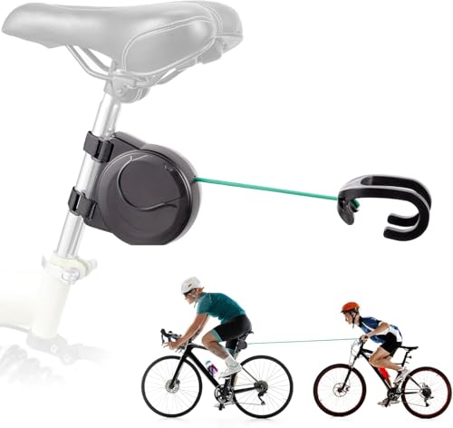 Corda di Traino per Bicicletta, Corda di traino retrattile per bicicletta per bambini con gancio più forte, facile da installare, sistema di traino portatile per ciclismo all'aperto