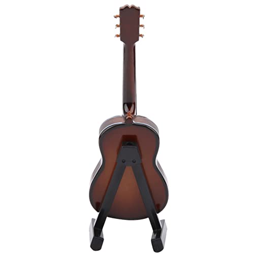 Dekaim Modello di Strumento Musicale, Modello di Chitarra, Mini Modello di Chitarra in Legno con Supporto per Chitarra E Custodia, Mini Decorazione di Strumento Musicale (10cm-Colore caffè) - immagine 9