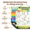 Edubini Lavagna ricompensa per bambini – [100 compiti + 350 magneti] – Sistema di ricompensa per la responsabilità – Lavagna magnetica Montessori, agenda settimanale per bambini, strumenti ADHD – con - immagine 3