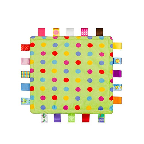 G-Tree Tag Coperta infantile del bambino Coperta Comfort peluche Security morbido sveglio bambini dentizione giocattolo Neonato Regalo Regalo di compleanno (punto verde) - immagine 3