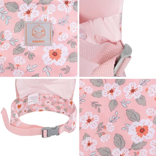 GAGAKU Porta Bambina Bambola per Ragazze Piccole Portachiavi Bambola per BamboleAccessori per Bambini Piccoli Zaino Portachiavi Bambola Branda Culla Bambola - Rosa - Fiori di Anemone - immagine 4