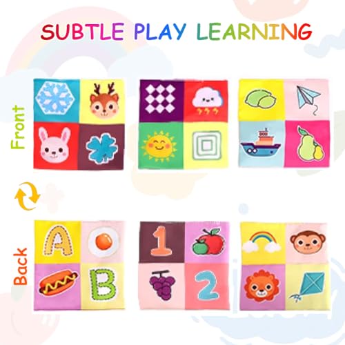 Giochi Montessori 6 Mesi Tissue Box, Scatola di Fazzoletti Montessor, Scatola di Fazzoletti Giocattolo con 3 Carta a Sonagli e 10 Sciarpe di Seta Colorate, Giochi Sensoriali per Neonati - immagine 4