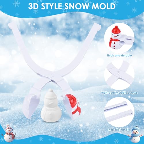 GuKKK 6 Pezzi Clip per Palle di Neve in Plastica, Palla di Neve Creatore,Creatore di Palle di Neve Clip, Snowball Maker, Giocattolo da Spiaggia e da Neve per Bambini - Colori Casuali - immagine 4