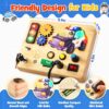 HappyGoLucky Giochi per Bambini 1-3 Anni, Montessori Busy Board/ Regali Bambini 1 2 3 Anni/ Pannello Montessori 1 2 3 Anni - immagine 7