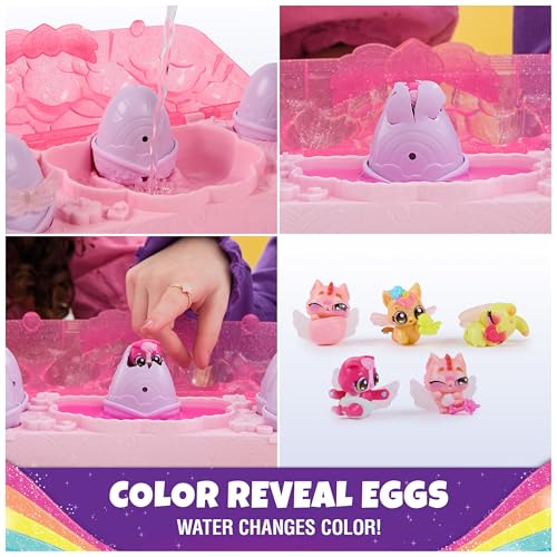 Hatchimals Alive, cartone di uova giocattolo Rainbow Splash con 5 mini personaggi in uova con colore a sorpresa e 10 accessori, giocattoli per bambine e bambini dai 3 anni in su - immagine 4