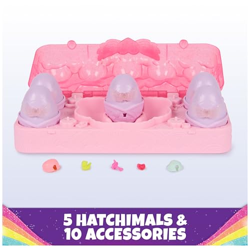 Hatchimals Alive, cartone di uova giocattolo Rainbow Splash con 5 mini personaggi in uova con colore a sorpresa e 10 accessori, giocattoli per bambine e bambini dai 3 anni in su - immagine 5
