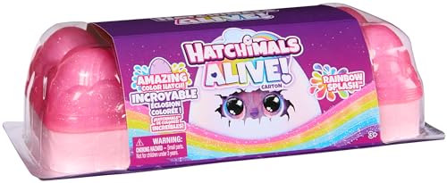 Hatchimals Alive, cartone di uova giocattolo Rainbow Splash con 5 mini personaggi in uova con colore a sorpresa e 10 accessori, giocattoli per bambine e bambini dai 3 anni in su - immagine 9