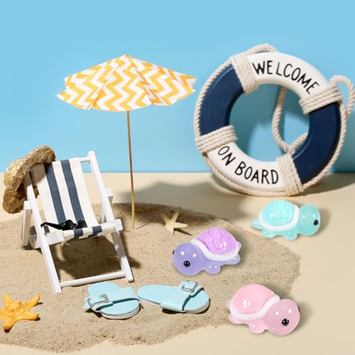 Hejo 50 Pezzi Mini Tartarughe in Resina Luminosa, Statuette Tartarughe in Miniatura - Piccole Tartarughe in Resina Multicolori Fai-da-Te per la Decorazione di Casa, Giardino e Feste (10 Colori) - immagine 6