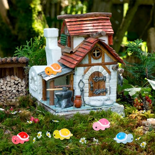 Hejo 50 Pezzi Mini Tartarughe in Resina Luminosa, Statuette Tartarughe in Miniatura - Piccole Tartarughe in Resina Multicolori Fai-da-Te per la Decorazione di Casa, Giardino e Feste (10 Colori) - immagine 7