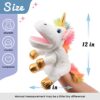 Hopearl Pupazzo a mano con unicorno in peluche con bocca aperta e mobile per gioco fantasioso, gioco di ruolo, giocattolo interattivo per narytelling insegnamento puppet teatro, regalo per bambini, 30 - immagine 3