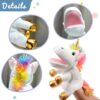 Hopearl Pupazzo a mano con unicorno in peluche con bocca aperta e mobile per gioco fantasioso, gioco di ruolo, giocattolo interattivo per narytelling insegnamento puppet teatro, regalo per bambini, 30 - immagine 4