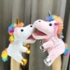 Hopearl Pupazzo a mano con unicorno in peluche con bocca aperta e mobile per gioco fantasioso, gioco di ruolo, giocattolo interattivo per narytelling insegnamento puppet teatro, regalo per bambini, 30 - immagine 10
