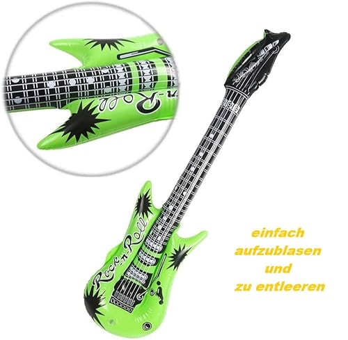 JOFONY Set di 6 chitarre ad aria colorata, strumenti gonfiabili, per feste di compleanno, musica, feste, piscina, feste, decorazioni - immagine 4