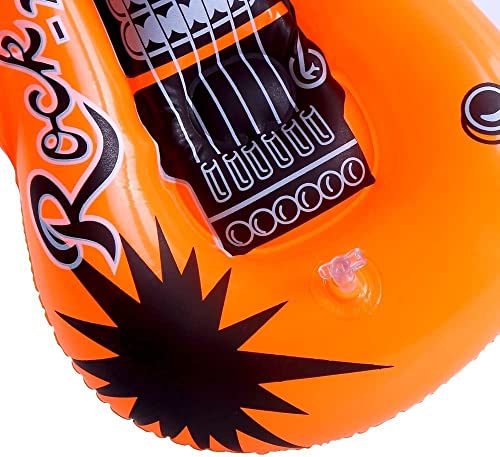 JOFONY Set di 6 chitarre ad aria colorata, strumenti gonfiabili, per feste di compleanno, musica, feste, piscina, feste, decorazioni - immagine 5