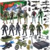 JOYIN 2023 Calendario dell'Avvento di Natale con Uomo dell'Esercito Militare Calendario per il Conto alla Rovescia di 24 Giorni con Soldati Action Figures, Armi per Ragazzi Bomboniere per Feste