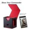 Mage Tech Scatola porta carte per MTG Commander, design brevettato, display Commander, come porta mazzo, adatta a 100 carte a doppia manica, include mattoncini e vassoio per dadi da 35 punti - immagine 3