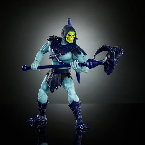 Masters of the Universe Masterverse Skeletor Vintage Collection - Action Figure, 18 cm, con accessori, spada e asta, colore: Blu e Viola - immagine 5