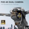 Mingfuxin Drone Con Telecamera Per Principianti, 5G Wifi FPV Droni Pieghevoli RC Quadcopter Con Evitamento Ostacoli, Motore Brushless, Avvio/Spegnimento Con Un Tasto, Capovolgimenti A 360° - immagine 3