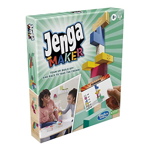 Monopoly Jenga Maker, Wooden Blocks, Stacking Tower Game, Game for Kids Ages 8 and Up, Game for 2-6 Players, Multicolor - immagine 3