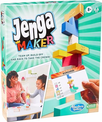Monopoly Jenga Maker, Wooden Blocks, Stacking Tower Game, Game for Kids Ages 8 and Up, Game for 2-6 Players, Multicolor - immagine 5